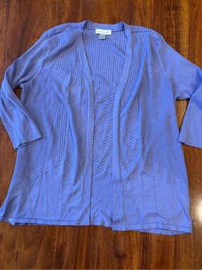 Christopher & Banks Lavender Open-Front Ribbed Cardigan